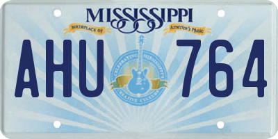 MS license plate AHU764