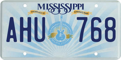 MS license plate AHU768
