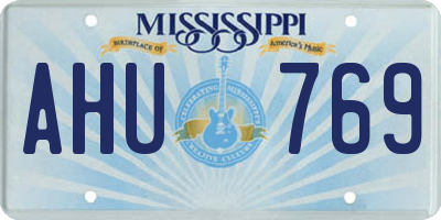 MS license plate AHU769