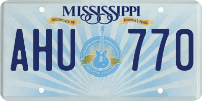 MS license plate AHU770