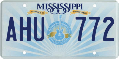 MS license plate AHU772