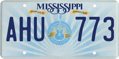 MS license plate AHU773