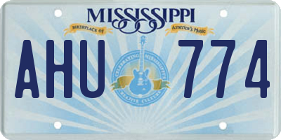 MS license plate AHU774