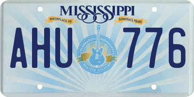 MS license plate AHU776