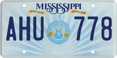 MS license plate AHU778