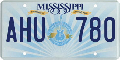 MS license plate AHU780