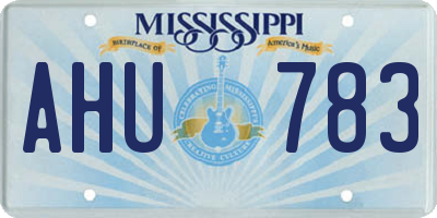MS license plate AHU783
