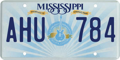 MS license plate AHU784