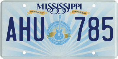 MS license plate AHU785