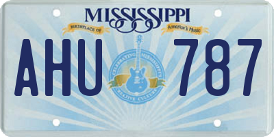 MS license plate AHU787