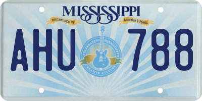 MS license plate AHU788