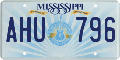 MS license plate AHU796