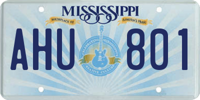 MS license plate AHU801