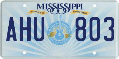 MS license plate AHU803