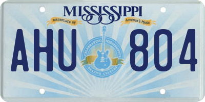 MS license plate AHU804