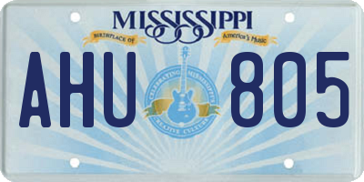 MS license plate AHU805
