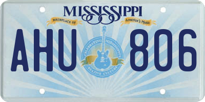 MS license plate AHU806