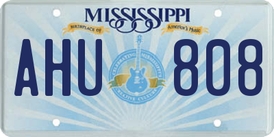 MS license plate AHU808
