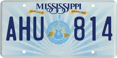 MS license plate AHU814