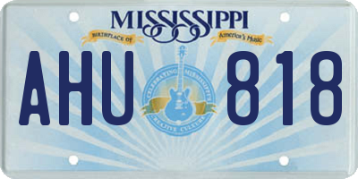 MS license plate AHU818