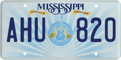 MS license plate AHU820