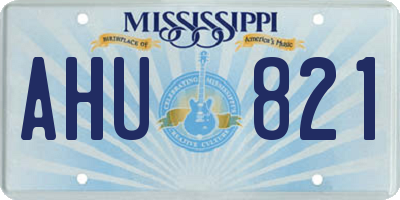 MS license plate AHU821