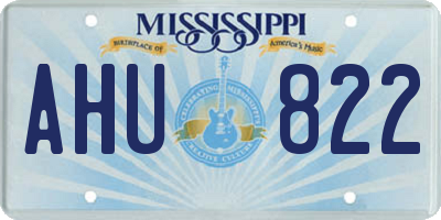 MS license plate AHU822