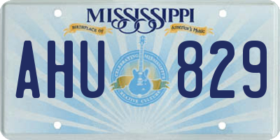 MS license plate AHU829
