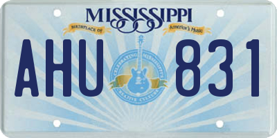 MS license plate AHU831