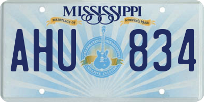 MS license plate AHU834