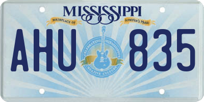 MS license plate AHU835
