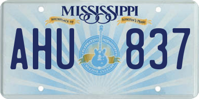 MS license plate AHU837