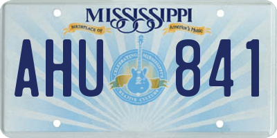 MS license plate AHU841