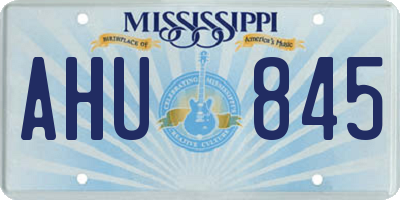 MS license plate AHU845