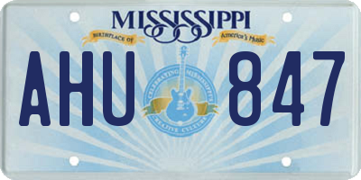 MS license plate AHU847