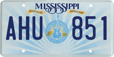 MS license plate AHU851