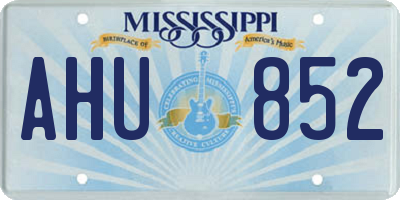 MS license plate AHU852