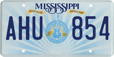 MS license plate AHU854