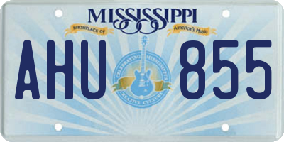 MS license plate AHU855