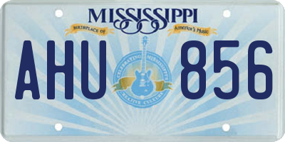MS license plate AHU856