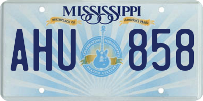 MS license plate AHU858