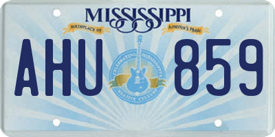 MS license plate AHU859