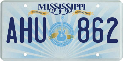 MS license plate AHU862