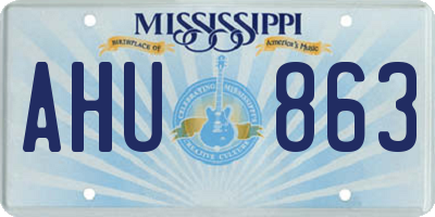 MS license plate AHU863