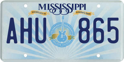 MS license plate AHU865