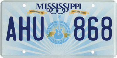 MS license plate AHU868