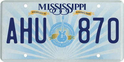 MS license plate AHU870