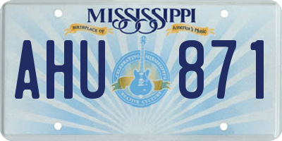 MS license plate AHU871