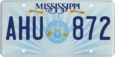 MS license plate AHU872