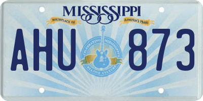 MS license plate AHU873